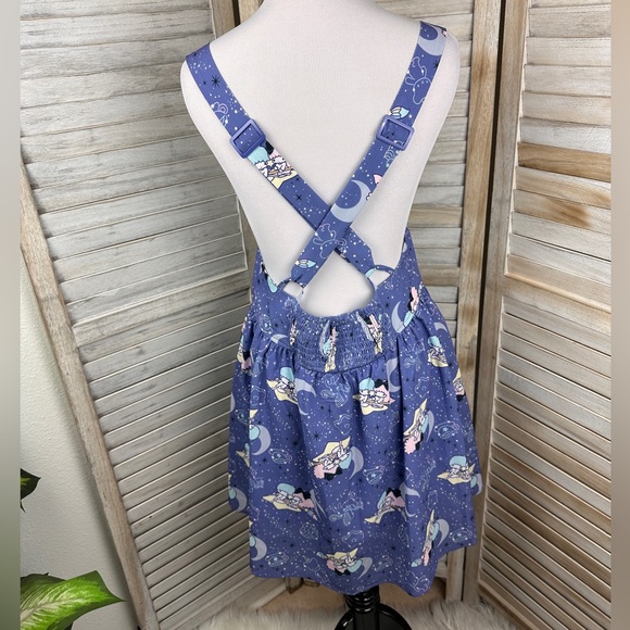 Little Twin Stars Sanrio Periwinkle Blue Flare Suspender Skirt Kawaii Medium - Picture 5 of 10